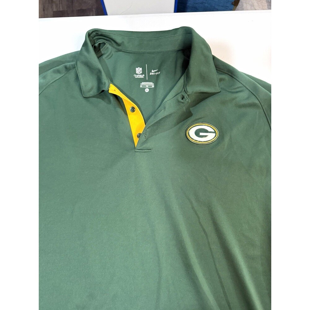 Nike NFL Green Bay Packers Dri-FIT Polo Shirt XL Green/Yellow